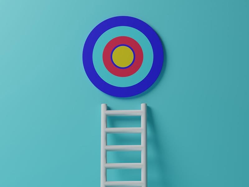 Step ladder and goals target